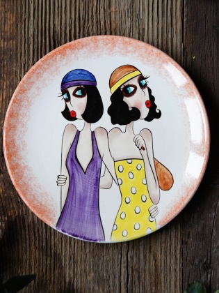 Handcraft Design Tile Plate Medium Size Twins
