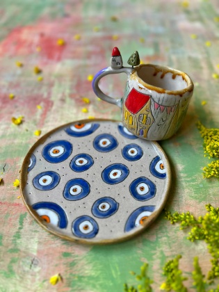 Handcraft Design Ceramic Mug Set The Eye