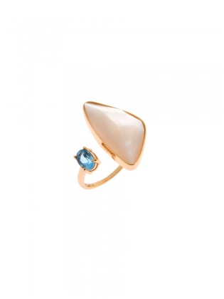 Zircon Detailed Pearl Handmade Design Silver Ring