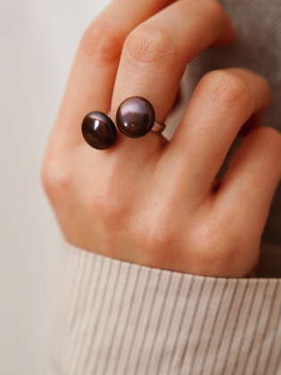 Baroque Pearl Handmade Design Silver Ring