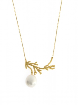 Branch Design Pearl Detailed Handmade Design Necklace