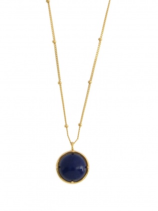 Handmade Design Lapis Stone Silver Necklace