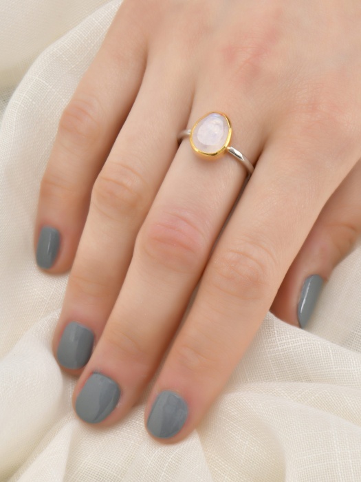 Handmade Design Moon Stone Silver Ring Pitane Tasar m