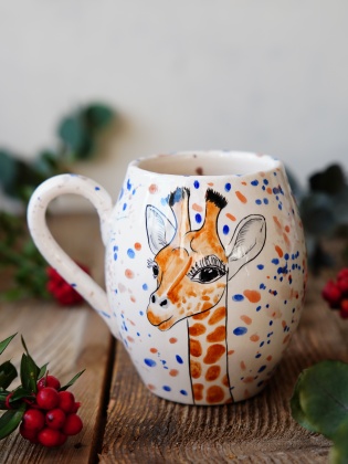 Handmade Tile Mug Giraffe