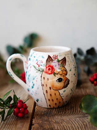 El Yapımı Çini Mug Alpaka