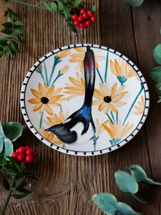Handmade Design Tile Plate Swallow