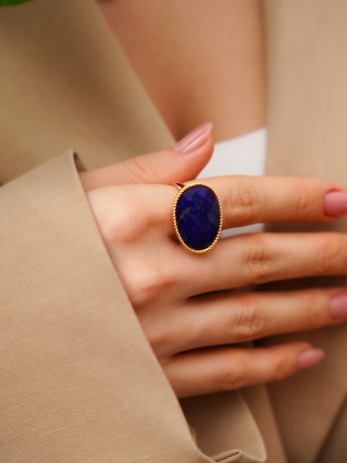 Handmade Design Silver Ring With Lapis Lazuli Stone