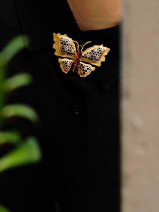 Handmade Butterfly Design Silver Brooch
