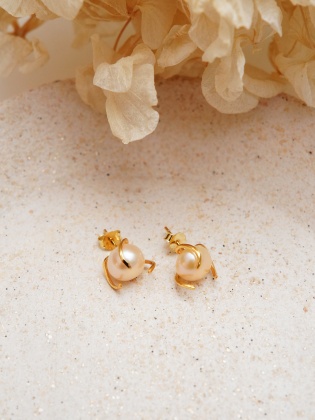 Silver Earrings with Pearls