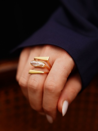 Baroque Pearl Silver Ring