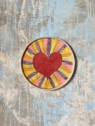 Handmade Ceramic Plate with Heart