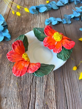 Small Bowl with Red Flowers