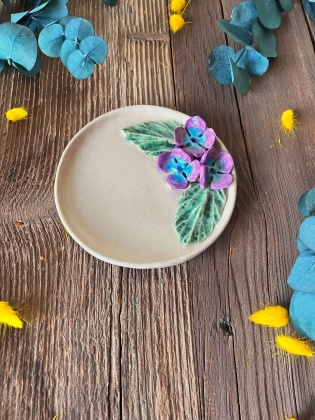 Small Plate with Purple Flowers