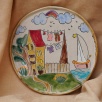 Handcrafted Ceramic Plate Line Serie Yellow Boat