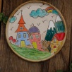 Handcrafted Ceramic Plate Line Serie Medium Size City