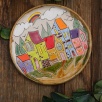 Handcrafted Ceramic Plate Line Serie Medium Size Town