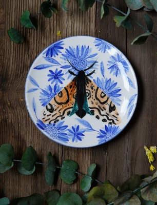Handcraft Design Tile Plate Butterfly
