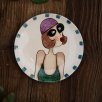 Handcraft Design Tile Plate Small Size Summer Night
