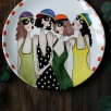 Handcraft Design Tile Plate Large Size Gossip