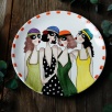 Handcraft Design Tile Plate Large Size Gossip
