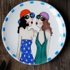 Handcraft Design Tile Plate Medium Size Sisters