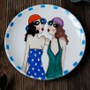 Handcraft Design Tile Plate Medium Size Sisters