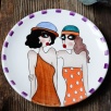 Handcraft Design Tile Plate Medium Size Let's Go!