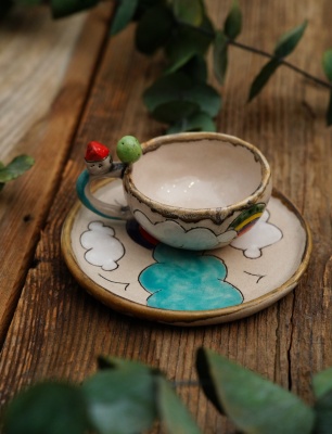 Handcraft Design Ceramic Mug Set Clouds