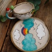 Handcraft Design Ceramic Mug Set Clouds
