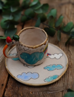 Handcraft Design Ceramic Mug Set Rainbow