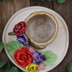 Handcraft Design Ceramic Serving Plate and Turkish Coffee Cup
