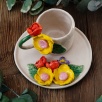 Handcraft Design Yellow Flower Ceramic Mug Set