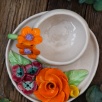 Handcraft Design Orange and Burgundy Ceramic Turkish Coffee Set