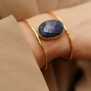 Handmade Desing Brass Bracelet with Lapis Lazuli