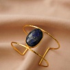 Handmade Desing Brass Bracelet with Lapis Lazuli