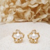 Handmade Mother of Pearl and Pearl Design Silver Earrings