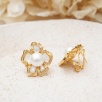 Handmade Mother of Pearl and Pearl Design Silver Earrings