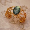 Handmade Gold Plated Brass Bracelet Labradorite
