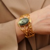 Handmade Gold Plated Brass Bracelet Labradorite