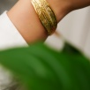 Handmade Design Gold Plated Thick Brass Bracelet