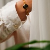 Handmade Gold Plated Brass Bracelet with Labradorite Stone