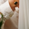 Handmade Gold Plated Brass Bracelet with Labradorite Stone