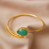 Handmade Gold Plated Brass Bracelet Aqua Chalcedony