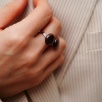 Black Pearl Handmade Design Silver Ring