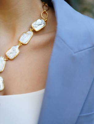 Baroque Pearls Gold Plated Brass Handmade Necklace