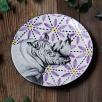 Handmade Desing Tile Plate Rhino