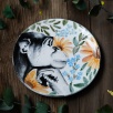Handmade Desing Tile Plate Chimpanzee