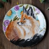 Handmade Desing Tile Plate Fox
