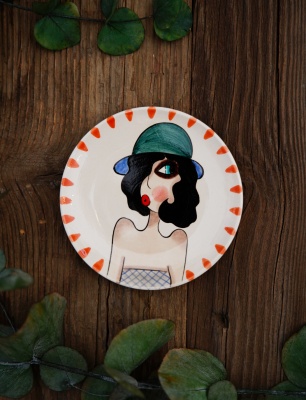 Handcraft Design Tile Plate Small Size Black