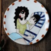 Handcraft Design Tile Plate Medium Size Lovers